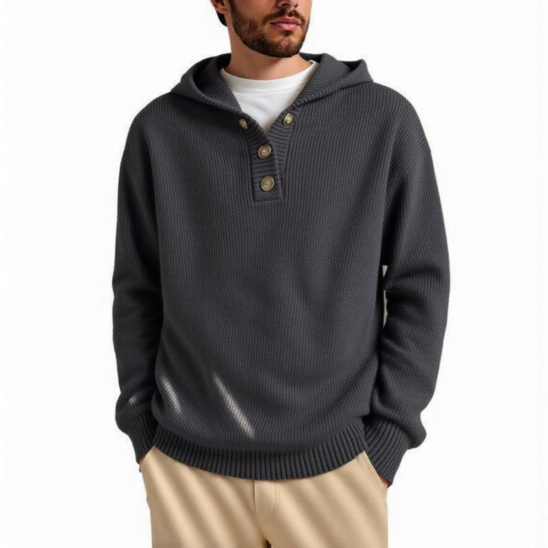 Herren Kapuzenpullover mit strukturiertem Zopfmuster Stilzeits
