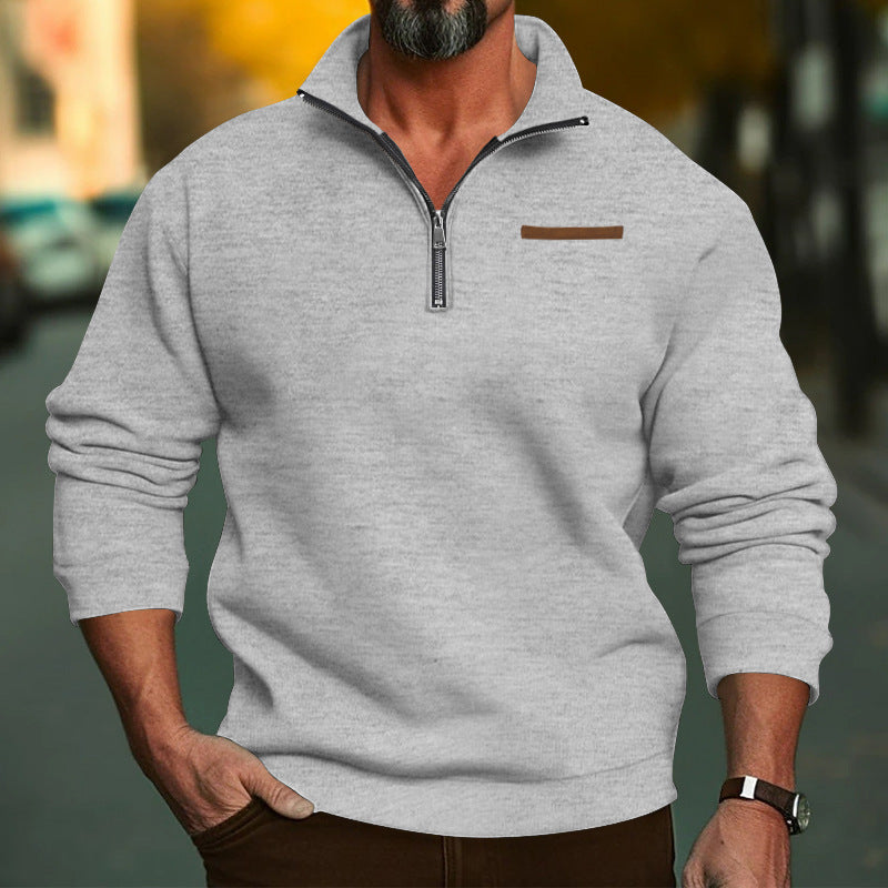 Herren Fleece Sweatshirt mit Reißverschluss Stilzeits
