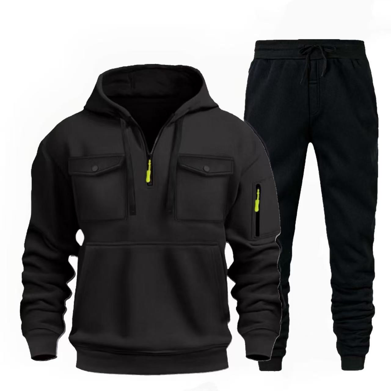 Herren lässige Freizeit-Kombination mit funktionalen Taschen Stilzeits