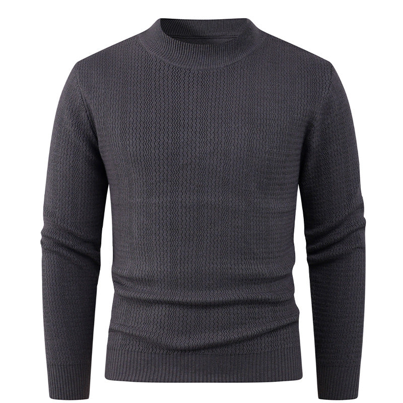 Herren Strukturpullover mit hochgeschlossenem Kragen und modischem Design Stilzeits