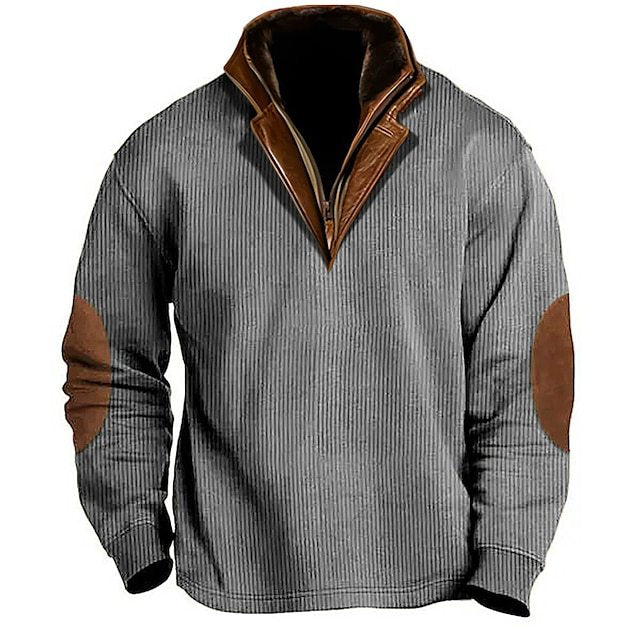 Herren Strickpullover mit details und hohem Kragen Stilzeits