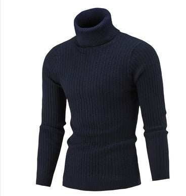Herren stilvoller Rollkragenpullover mit Zopfmuster Stilzeits