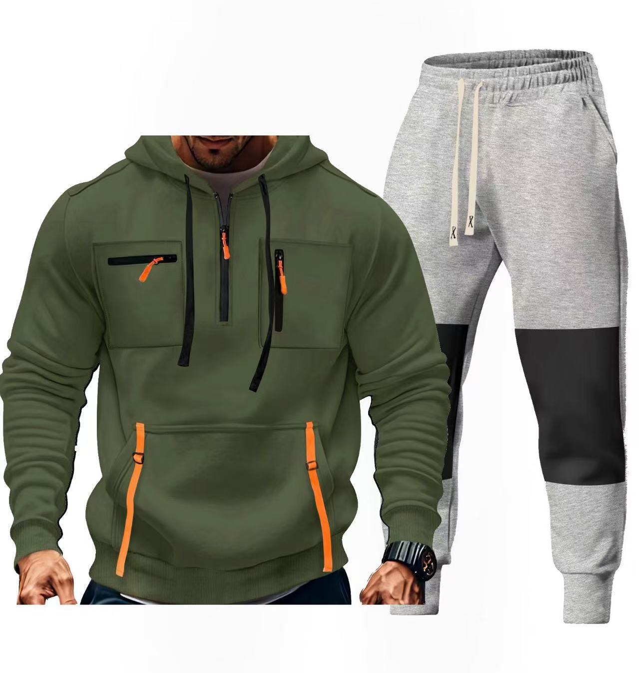 Herren Sportbekleidungsset mit funktionalen Taschen Stilzeits