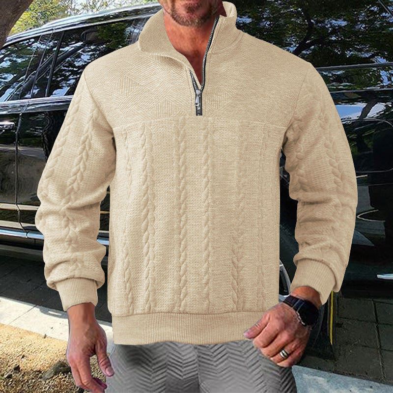 Herren Zip-Pullover mit strukturiertem Design Stilzeits