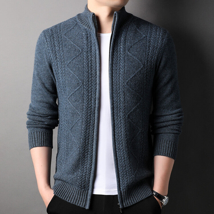 Herren Strickjacke im modernen Kabelstrickdesign Stilzeits