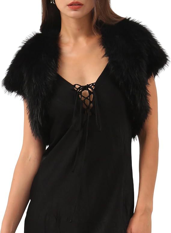 Damen Flauschige Kunstpelzweste im offenen Design Stilzeits