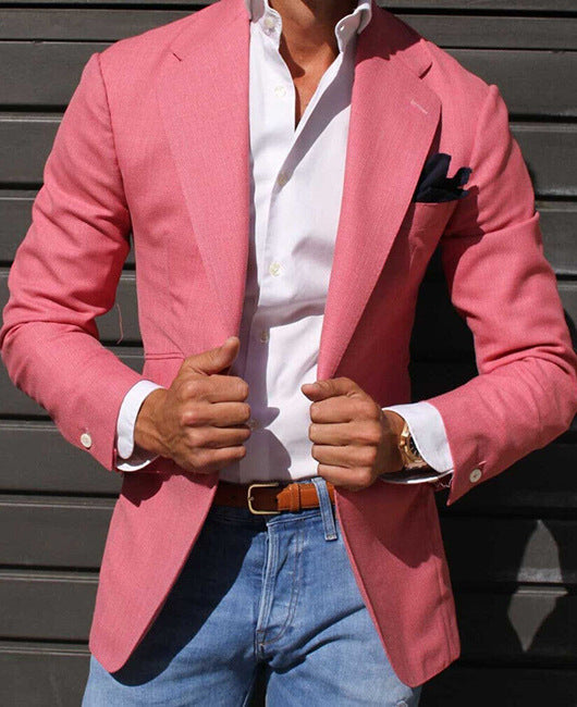 Herren Eleganter Leinenblazer mit modernem Schnitt und strukturiertem Gewebe Stilzeits