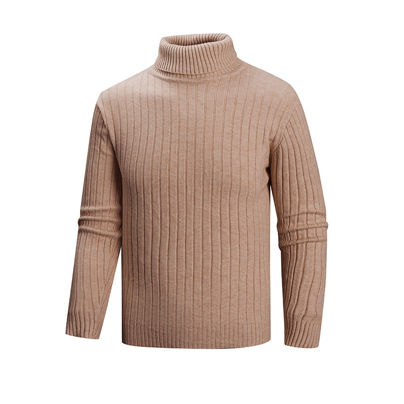 Herren eleganter Pullover mit hohem Kragen und feiner Rippenstruktur Stilzeits