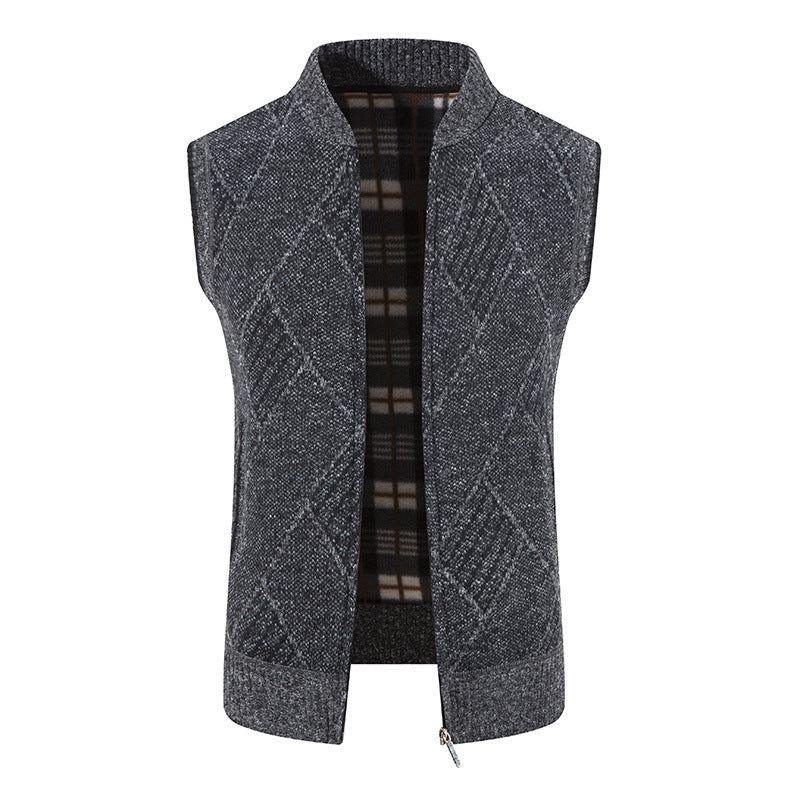 Herren modische Strickweste mit strukturiertem Rautenmuster Stilzeits