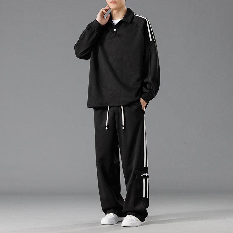 Herren Sportliches Freizeit-Set mit hohem Kragen und praktischen Taschen Stilzeits