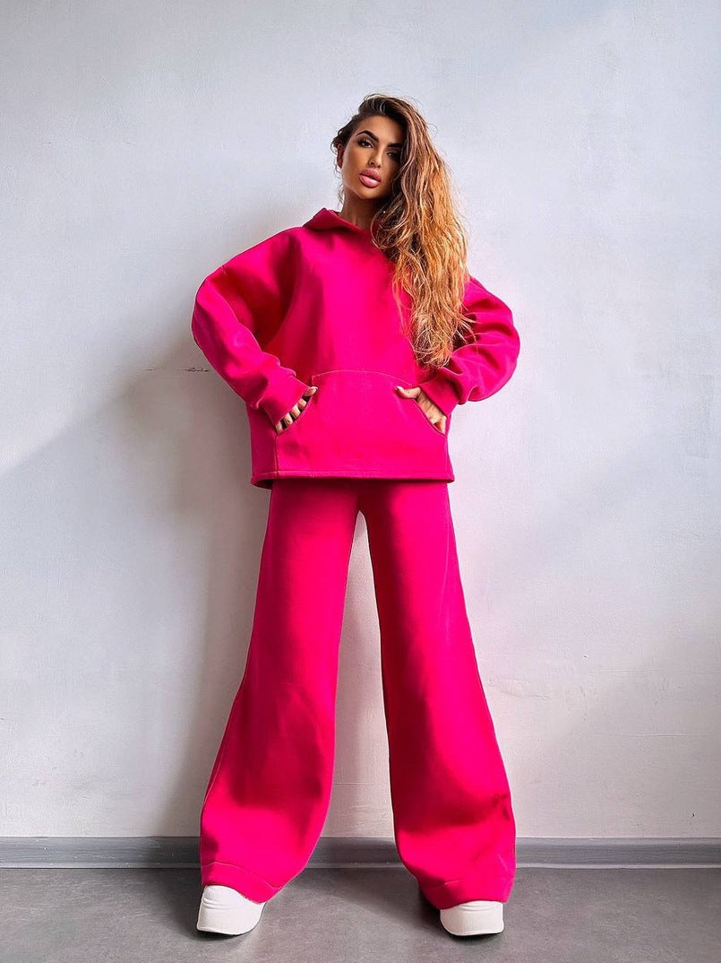 Damen Cooles Oversized Hoodie und weite Freizeithose Stilzeits