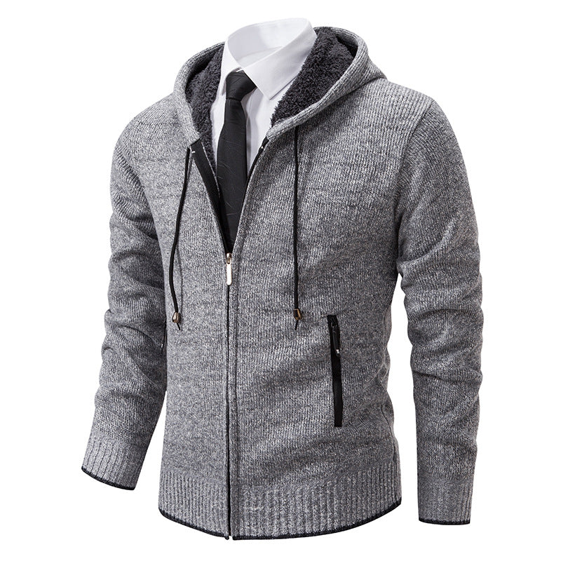 Herren Kapuzenjacke mit softem Fleece-Futter und eleganten Details Stilzeits