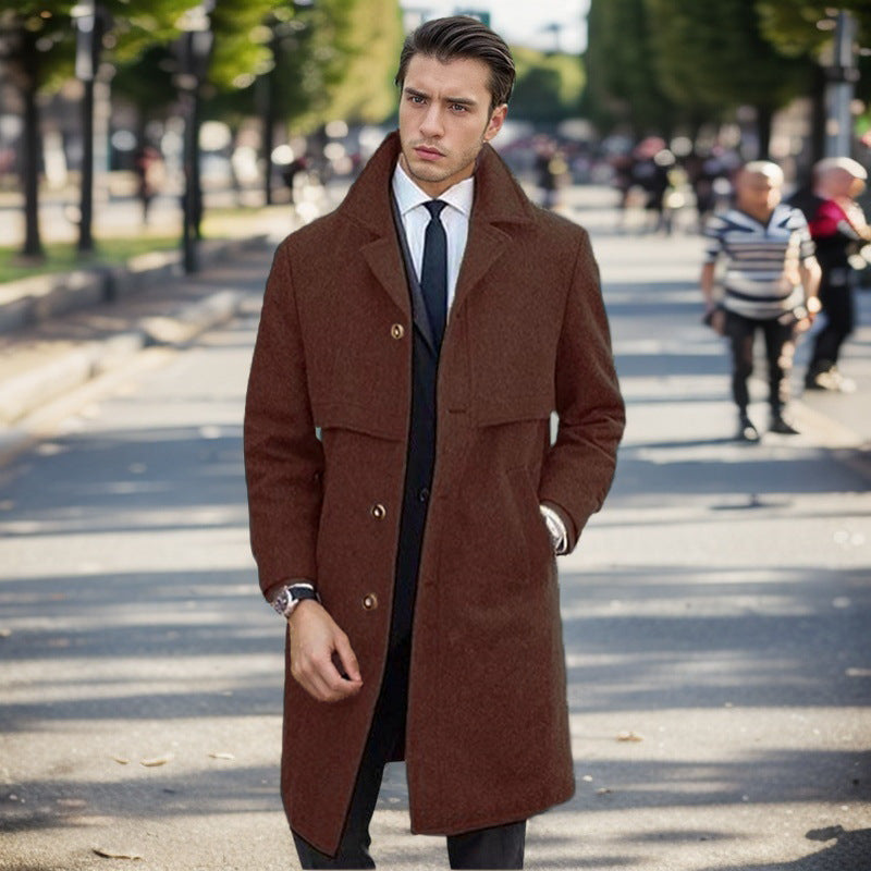 Herren eleganter Wollmantel mit doppelter Knopfleiste und modernem Design Stilzeits