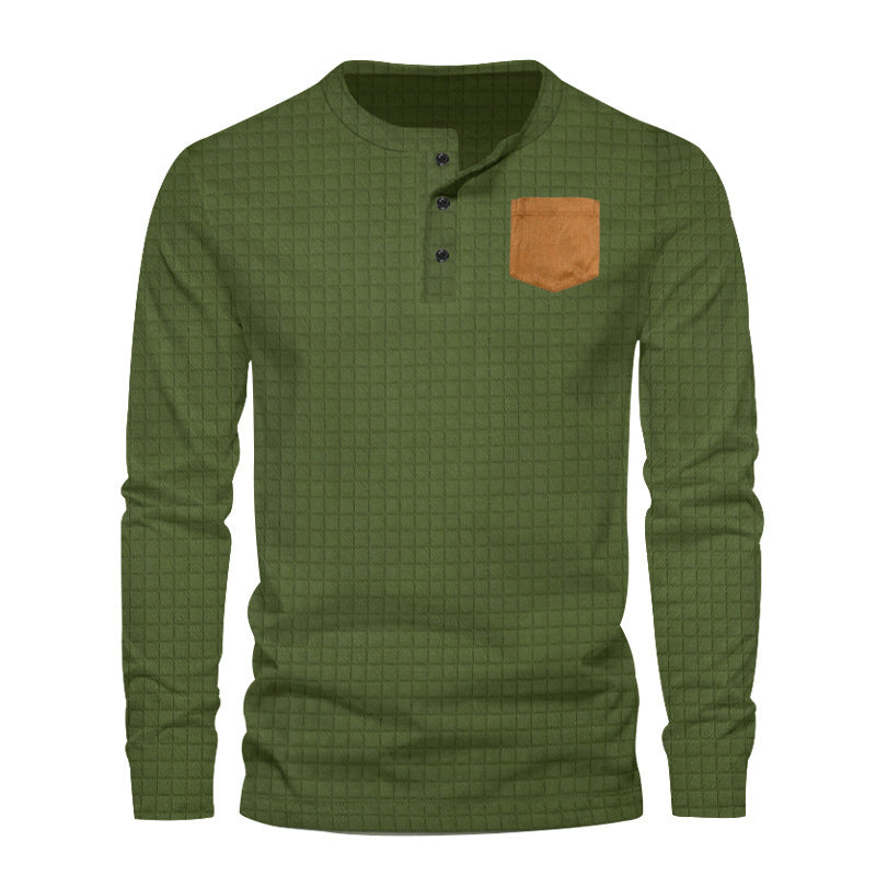 Herren Langarmshirt mit strukturiertem Design applikation Stilzeits