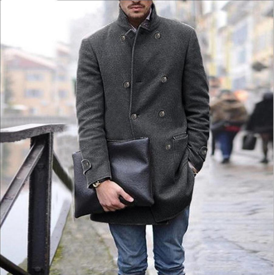 Herren eleganter Woll-Dufflecoat mit doppelter Knopfreihe und praktischen Taschen Stilzeits