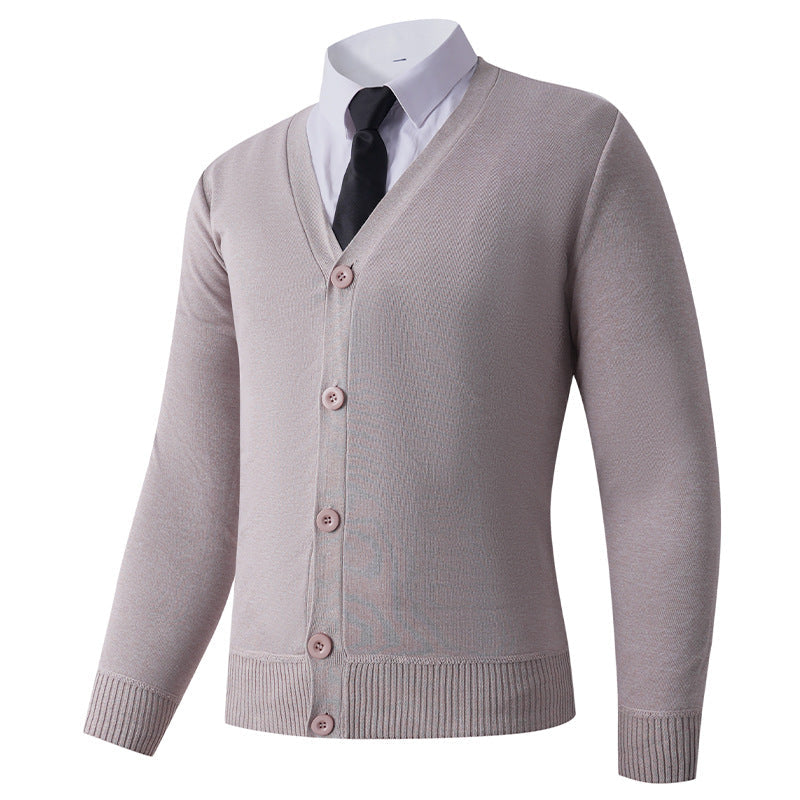 Herren Strickjacke mit V-Ausschnitt und Knopfverschluss Stilzeits