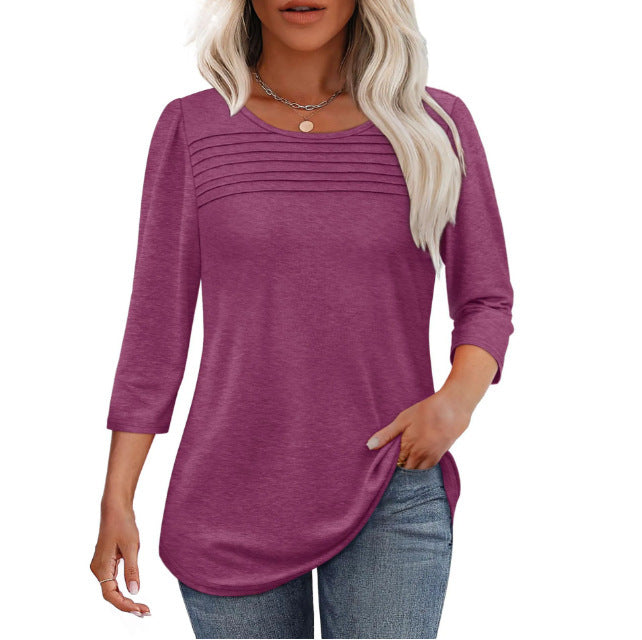 Damen Elegant geschnittenes Oberteil mit gerafften Details Stilzeits