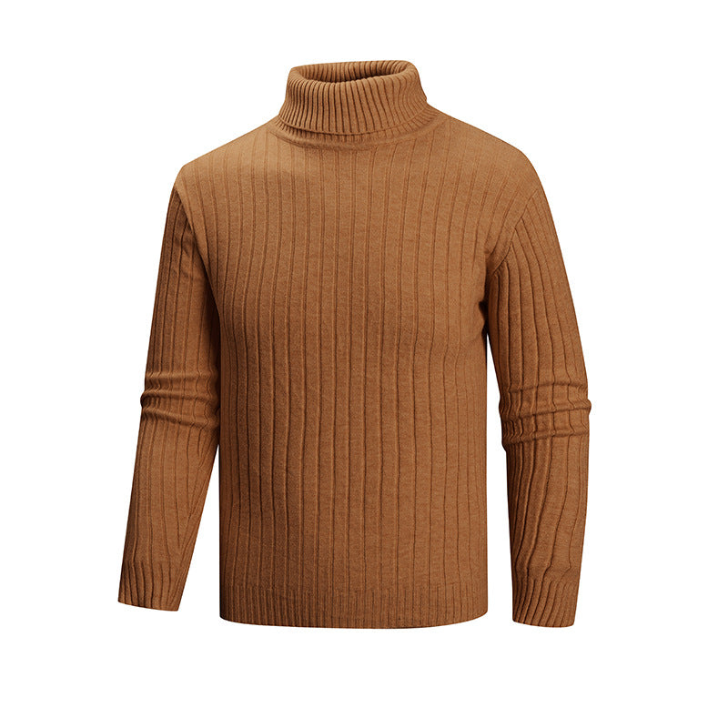 Herren eleganter Pullover mit hohem Kragen und feiner Rippenstruktur Stilzeits