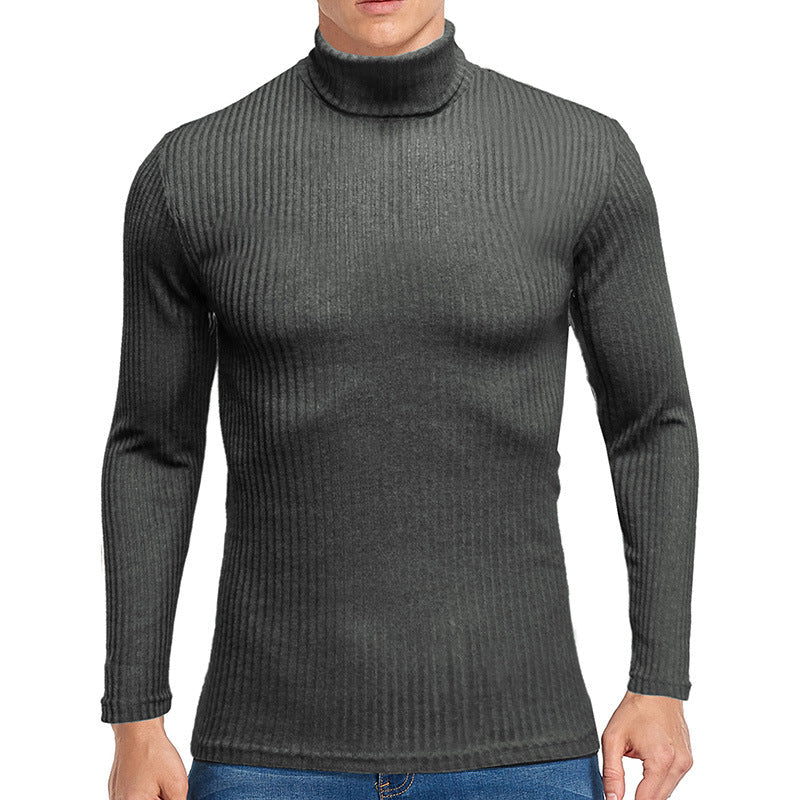 Herren feiner Rollkragenpullover aus strukturiertem Strick Stilzeits