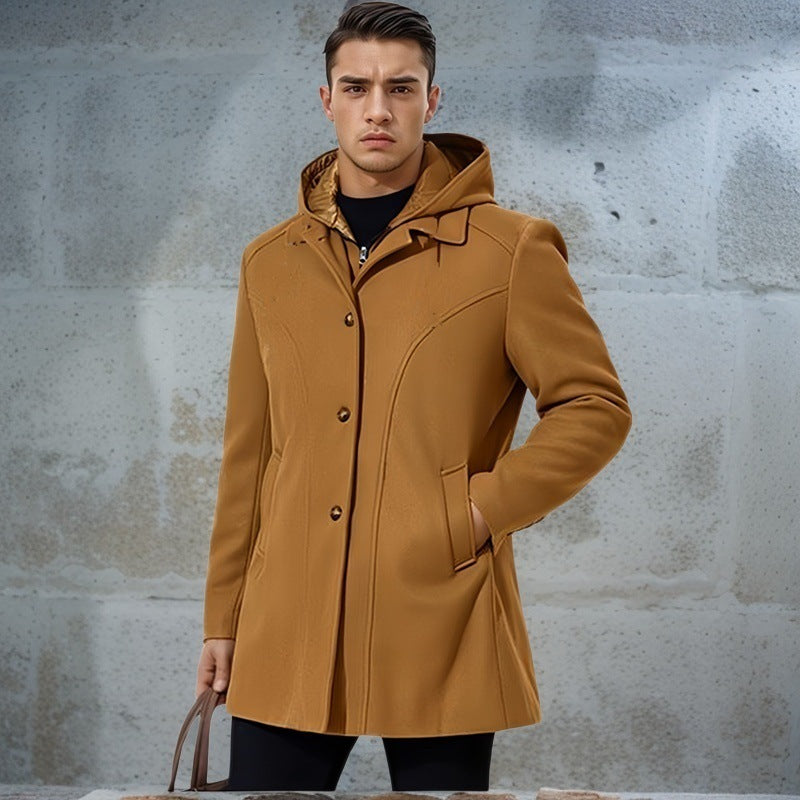 Herren Übergangsjacke mit Kapuze und modernen Detailing Stilzeits