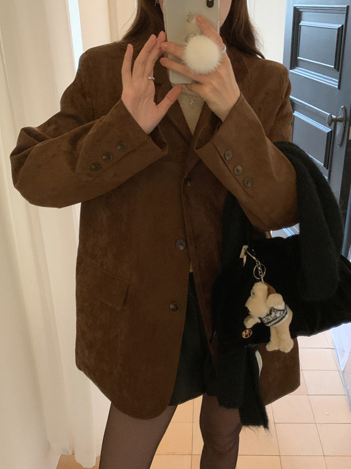 Damen Elegante und bequeme Wildlederjacke Stilzeits