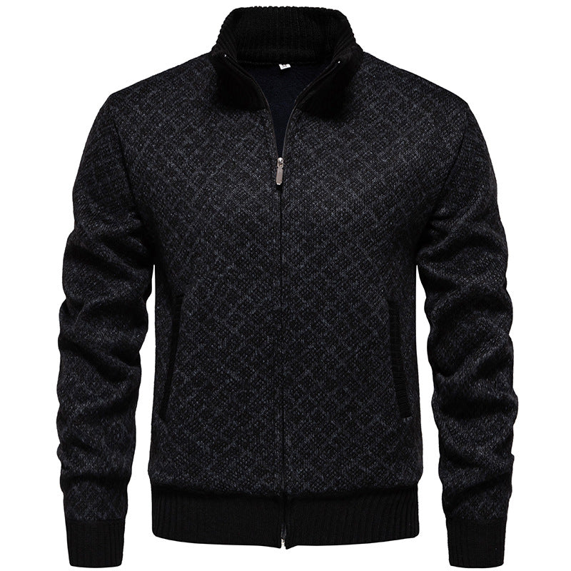 Herren sportliche Strickjacke mit modernem Muster Stilzeits