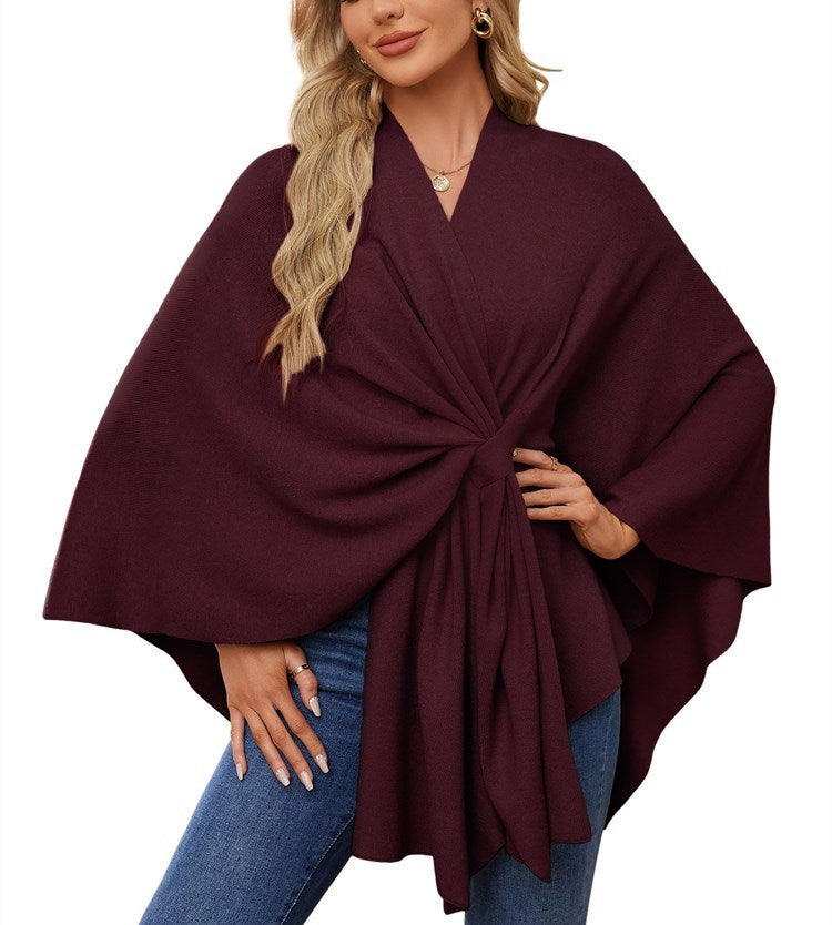 Damen Eleganter Wickelpullover mit asymmetrischem Schnitt Stilzeits