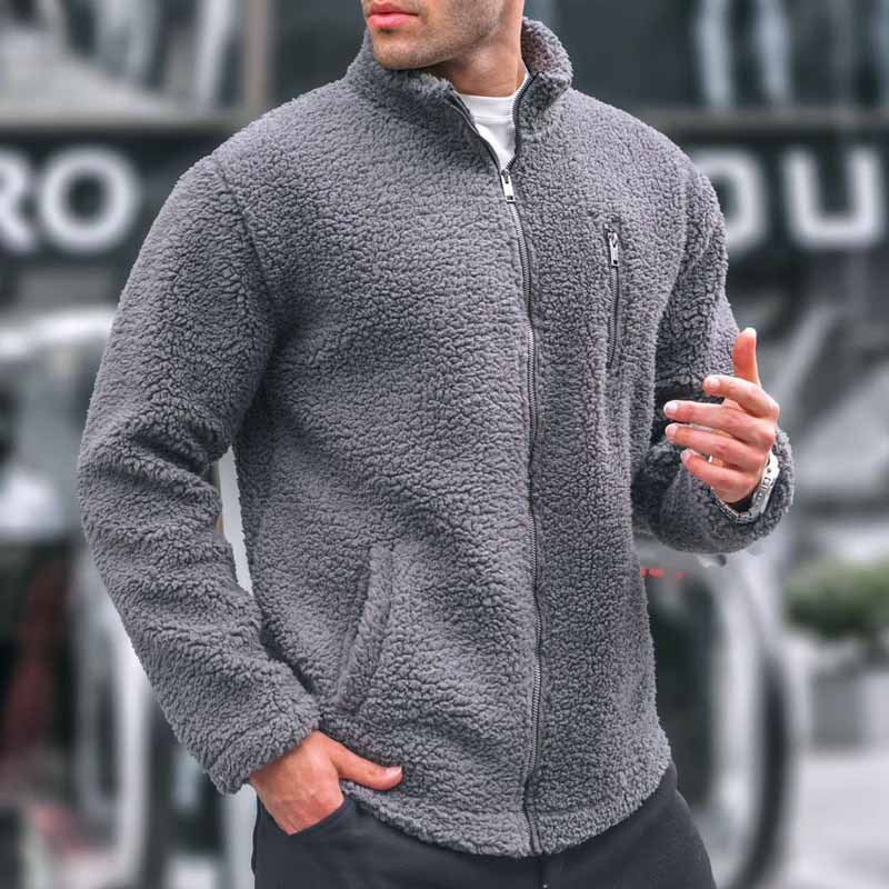 Herren kuschelige Fleecejacke mit praktischem Reißverschluss Stilzeits