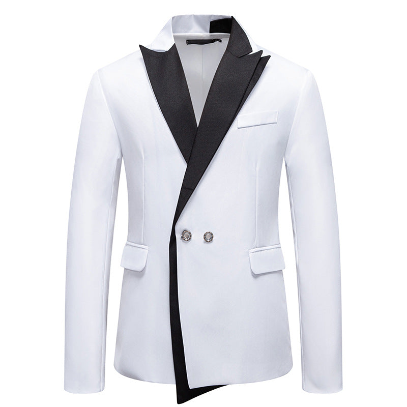 Herren Eleganter Smoking-Blazer mit kontrastreichem Revers Stilzeits