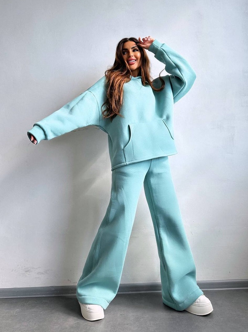 Damen Cooles Oversized Hoodie und weite Freizeithose Stilzeits
