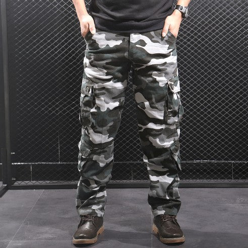 Herren Cargo-Hose mit multifunktionalen Taschen und modischem Camouflage-Design Stilzeits