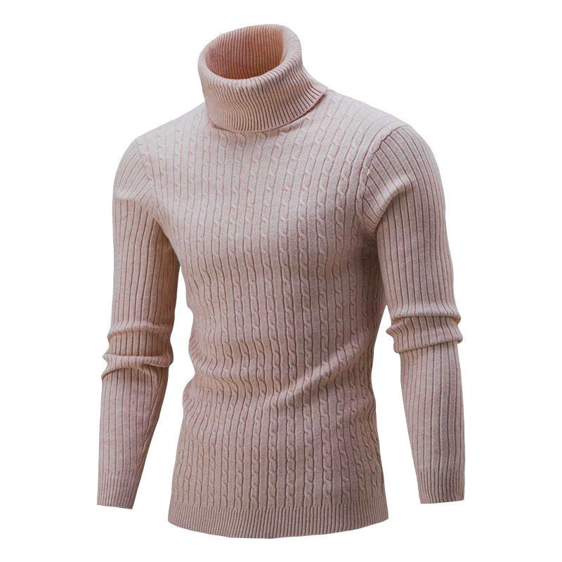 Herren modischer Rollkragenpullover aus feinem Strick Stilzeits