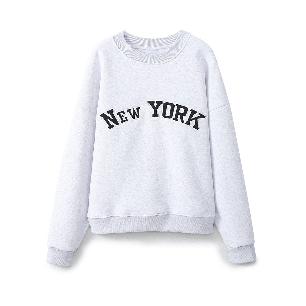 Damen Casual Sweatshirt mit New York Print Stilzeits
