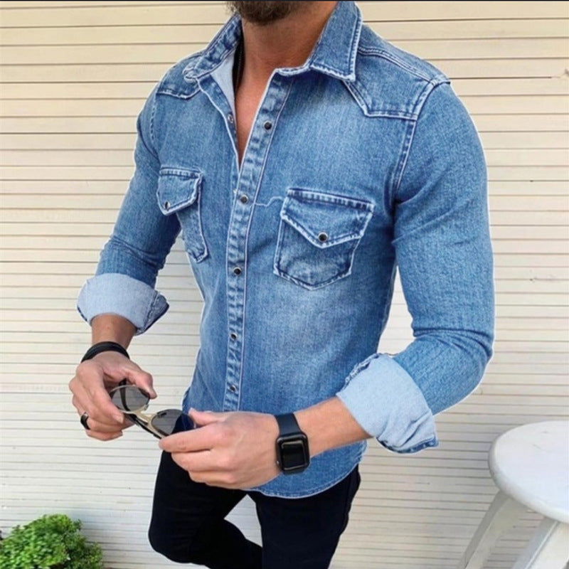 Herren Denim Hemd mit modernem Schnitt und praktischen Brusttaschen Stilzeits