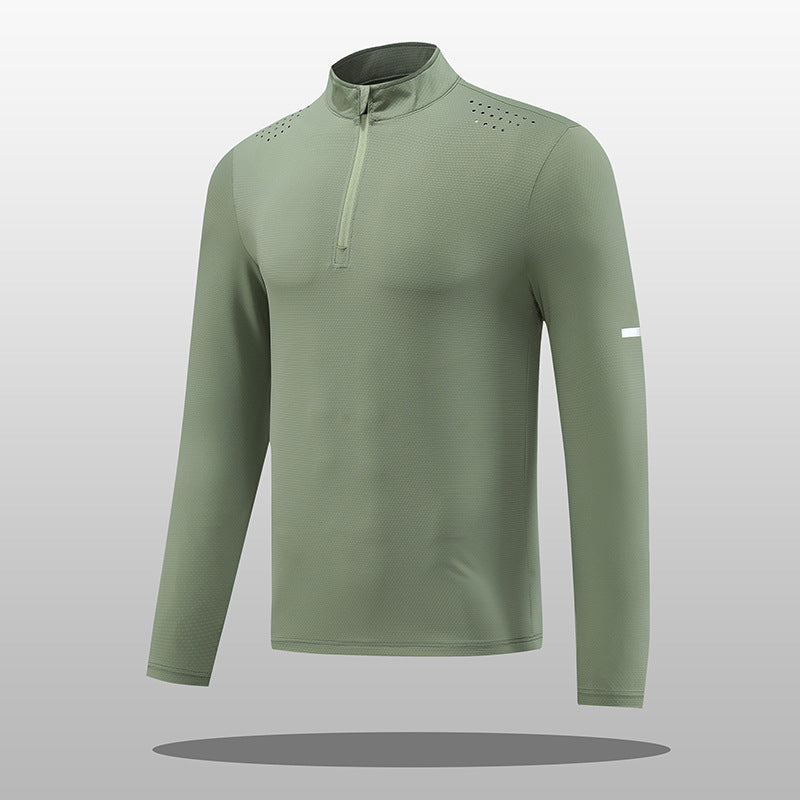 Herren Funktions-Langarmshirt mit Reißverschluss und atmungsaktivem Material Stilzeits