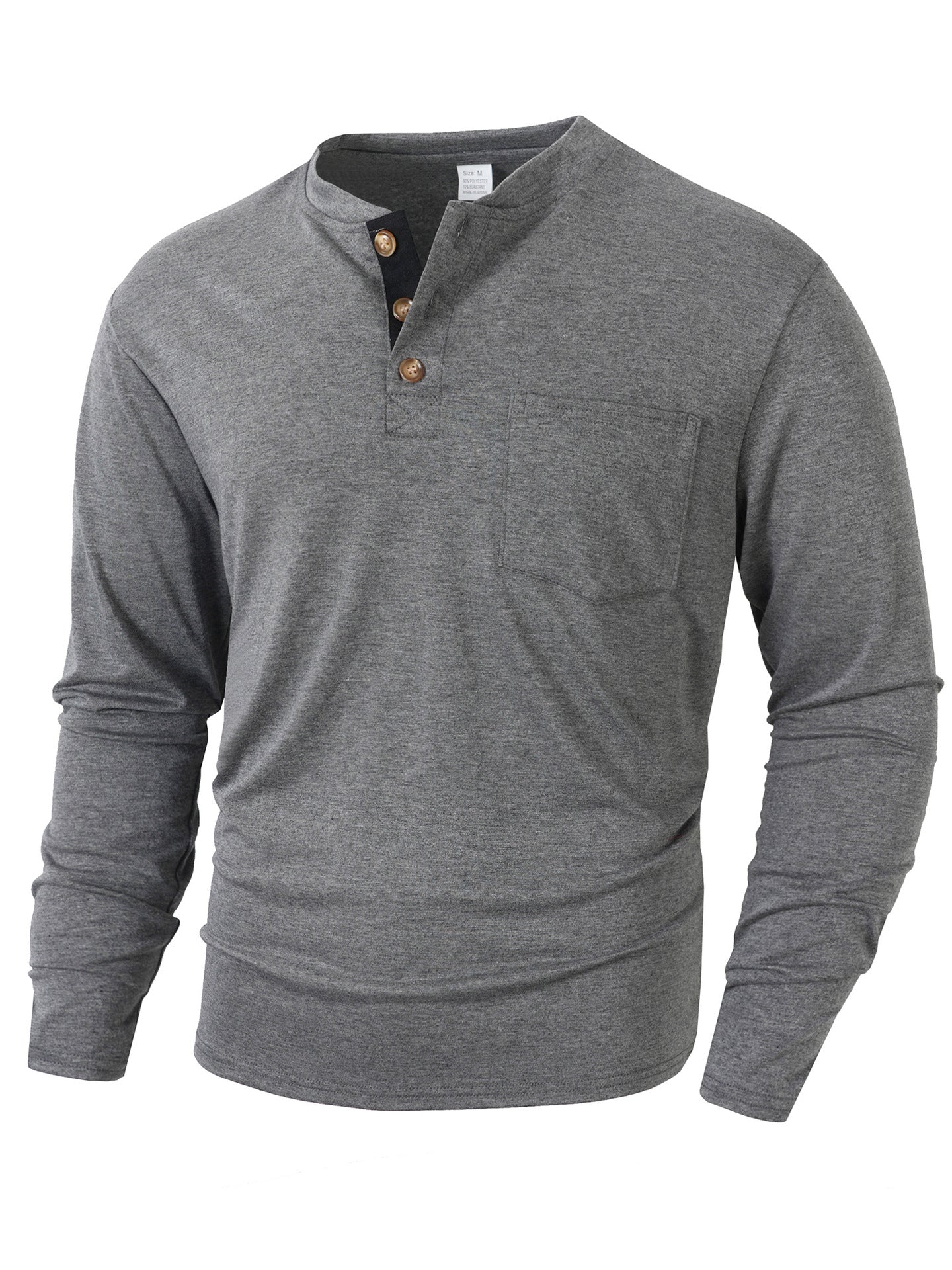 Herren langärmliges Henley-Shirt Stilzeits