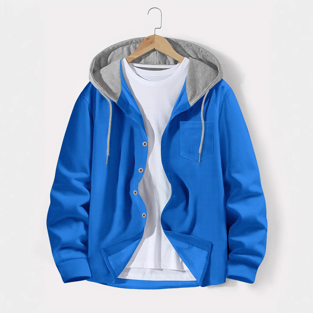 Herren lässige Jacke mit Kapuze und Karomuster Stilzeits