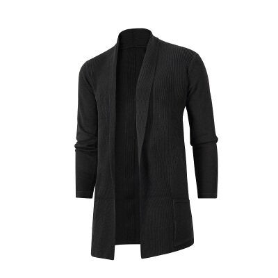 Herren Strickjacke mit offenem Schnitt und praktischen Taschen Stilzeits