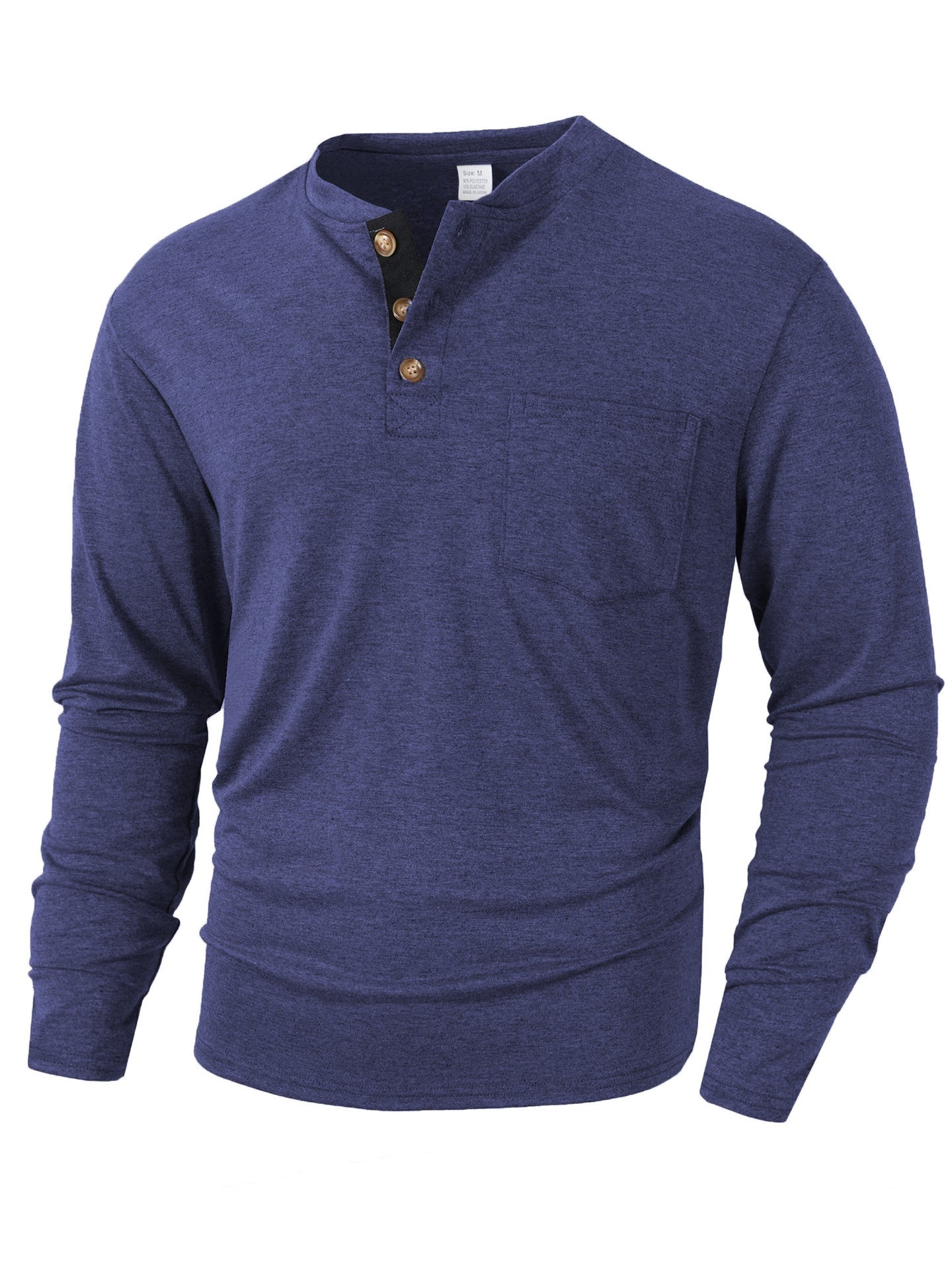 Herren langärmliges Henley-Shirt Stilzeits