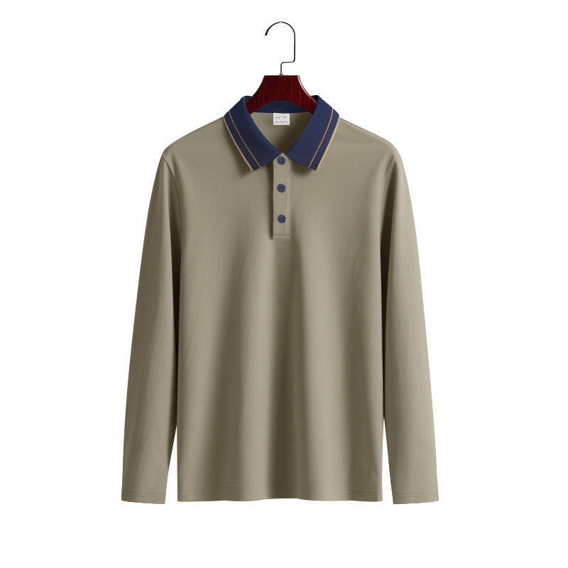 Herren Langarm-Poloshirt aus weichem Baumwollmix mit strukturiertem Kragen Stilzeits