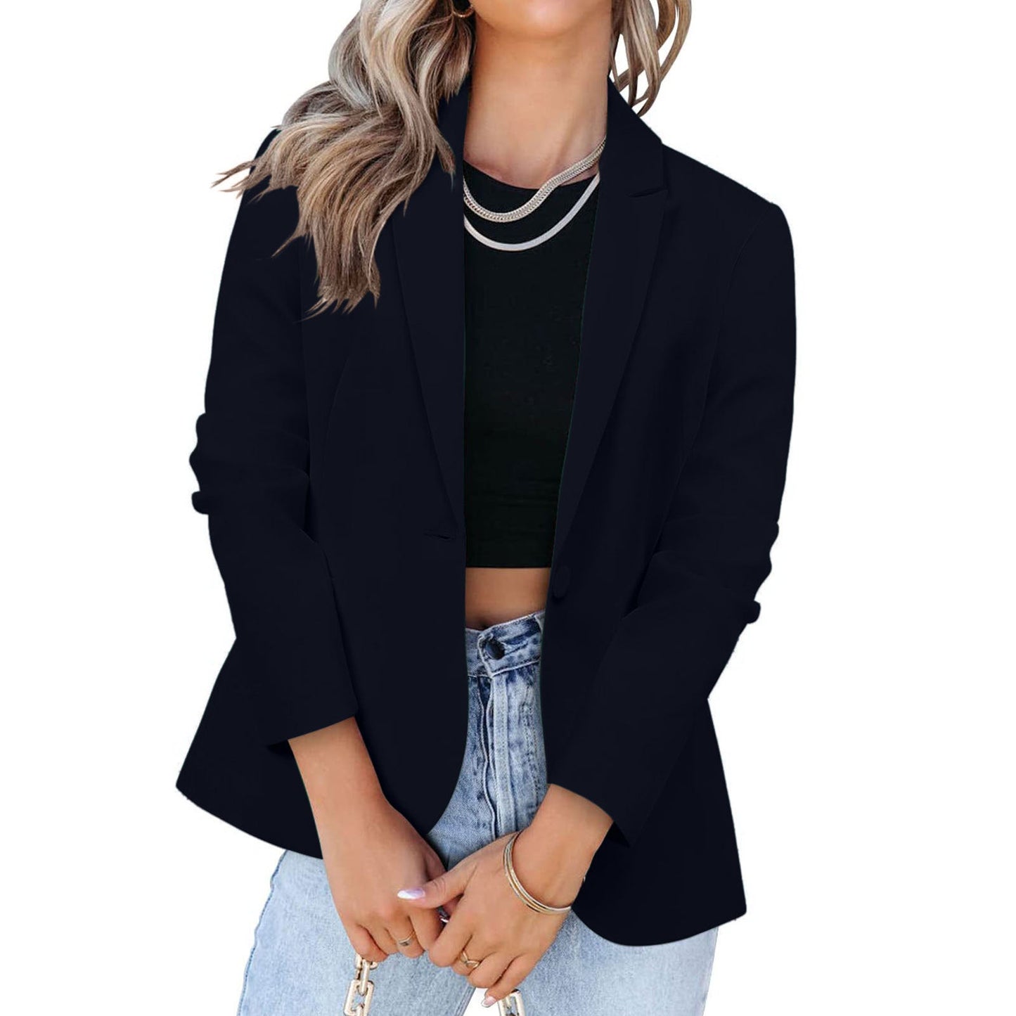 Damen Eleganter Blazer mit modernem Schnitt und praktischen Taschen Stilzeits