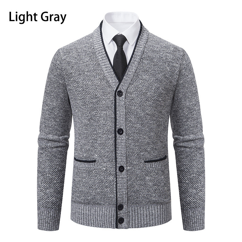 Herren Strickjacke mit V-Ausschnitt und eleganten Details Stilzeits