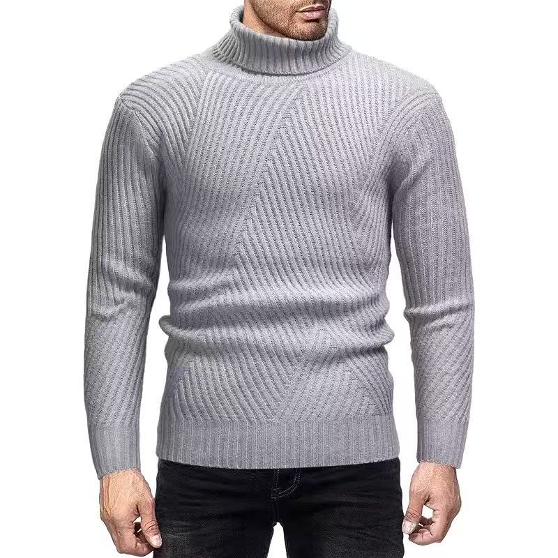 Herren Rollkragenpullover mit gerippter Struktur Stilzeits