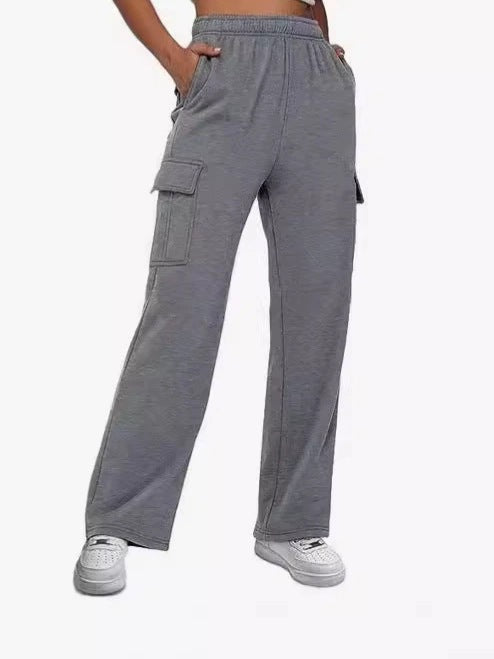 Damen Cargo-Hose mit weitem Bein und praktischen Seitentaschen Stilzeits