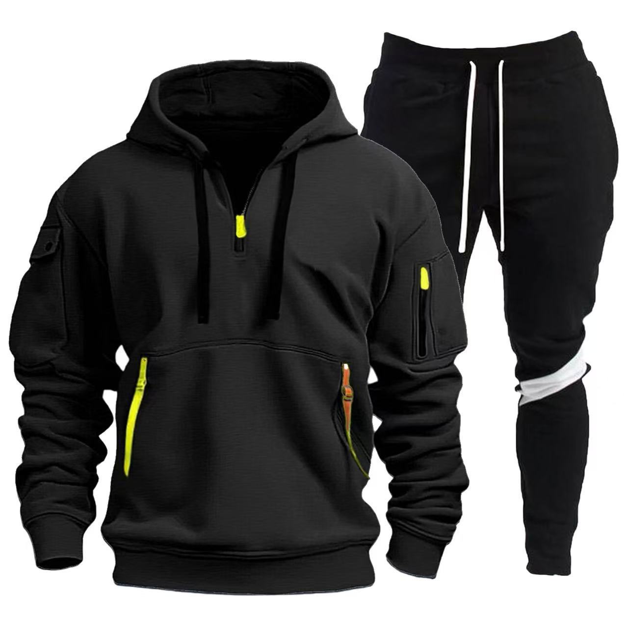 Herren Sportliche Hoodie- und Jogginghosen Kombination Stilzeits