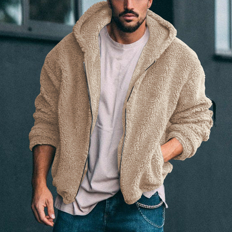 Herren weiche Fleece-Jacke mit hohem Kragen und praktischem Reißverschluss Stilzeits