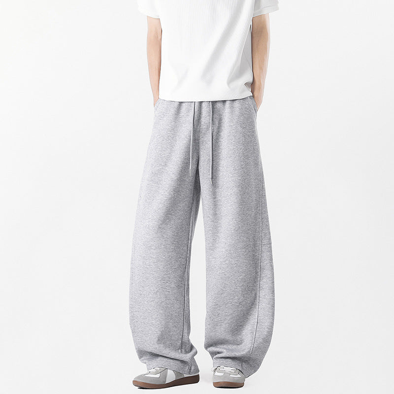 Herren lässige, weit geschnittene Freizeithose mit elastischem Bund und praktischen Seitentaschen Stilzeits