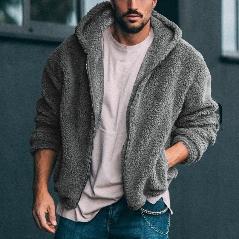 Herren weiche Fleece-Jacke mit hohem Kragen und praktischem Reißverschluss Stilzeits