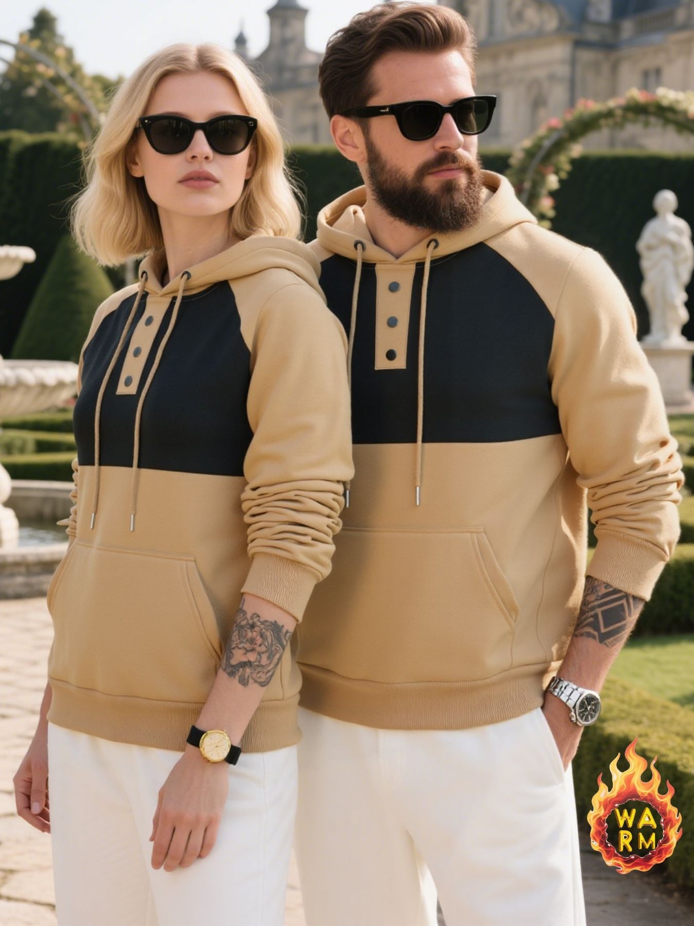 Herren Hoodie mit Knopfleiste und sportlichem Design Stilzeits