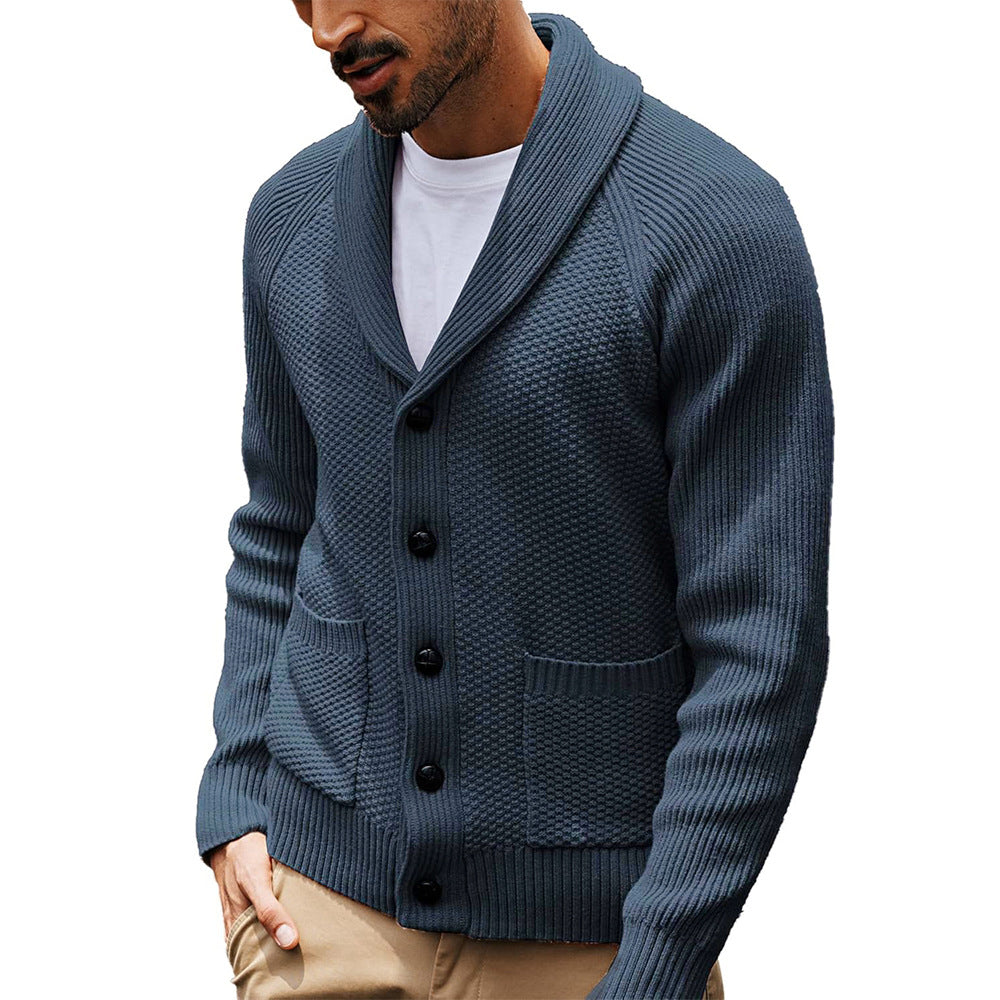 Herren Strickjacke mit strukturiertem Design und praktischem Schalkragen Stilzeits